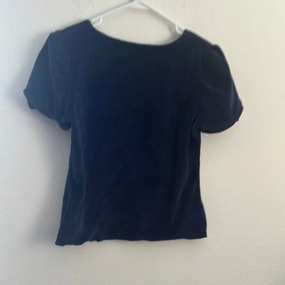 Women's Navy Freddie’s of pinewood velvet Top - Picture 4 of 4